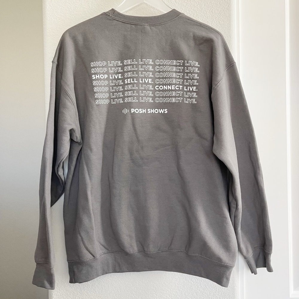 Poshmark Official Gray Sweatshirt with Posh Shows Graphic Print